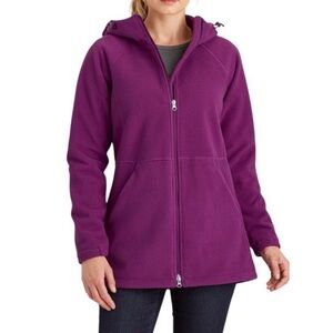 Duluth Trading Co Fleece Hooded Jacket Purple Gorpcore Zip Size Small
